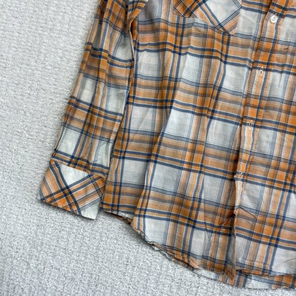 Rip Curl The Search Plaid Orange/Blue Button Up Mens Large Surf Beach Skate READ - Picture 6 of 16